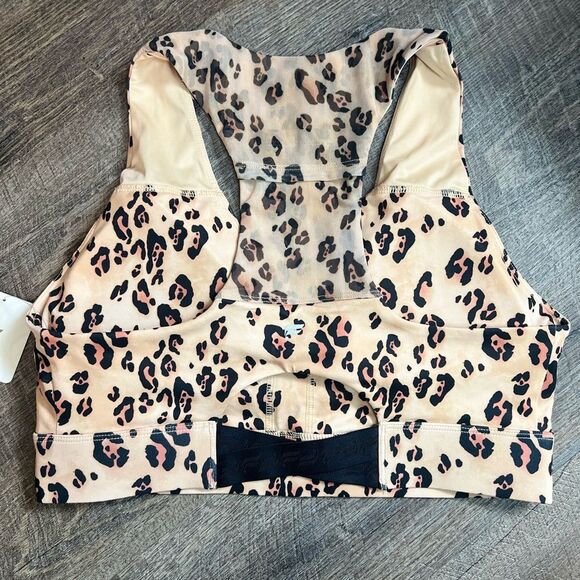 Fabletics On-The- Go Large Leopard Print Sports Bra with Cut Out - Picture 4 of 9